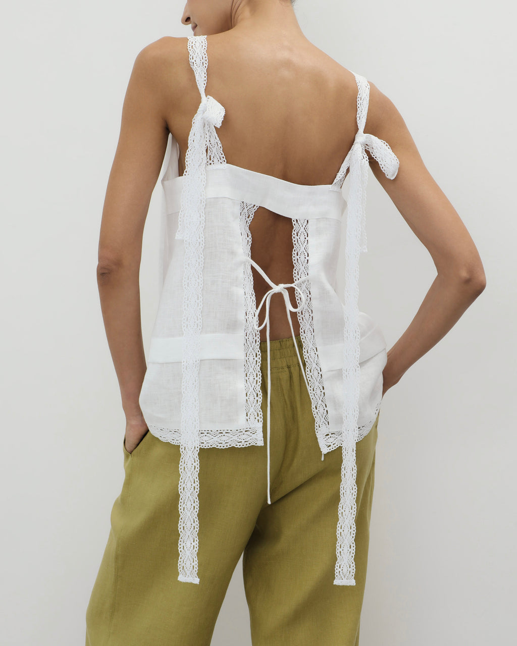 Linen Lace Cami Top