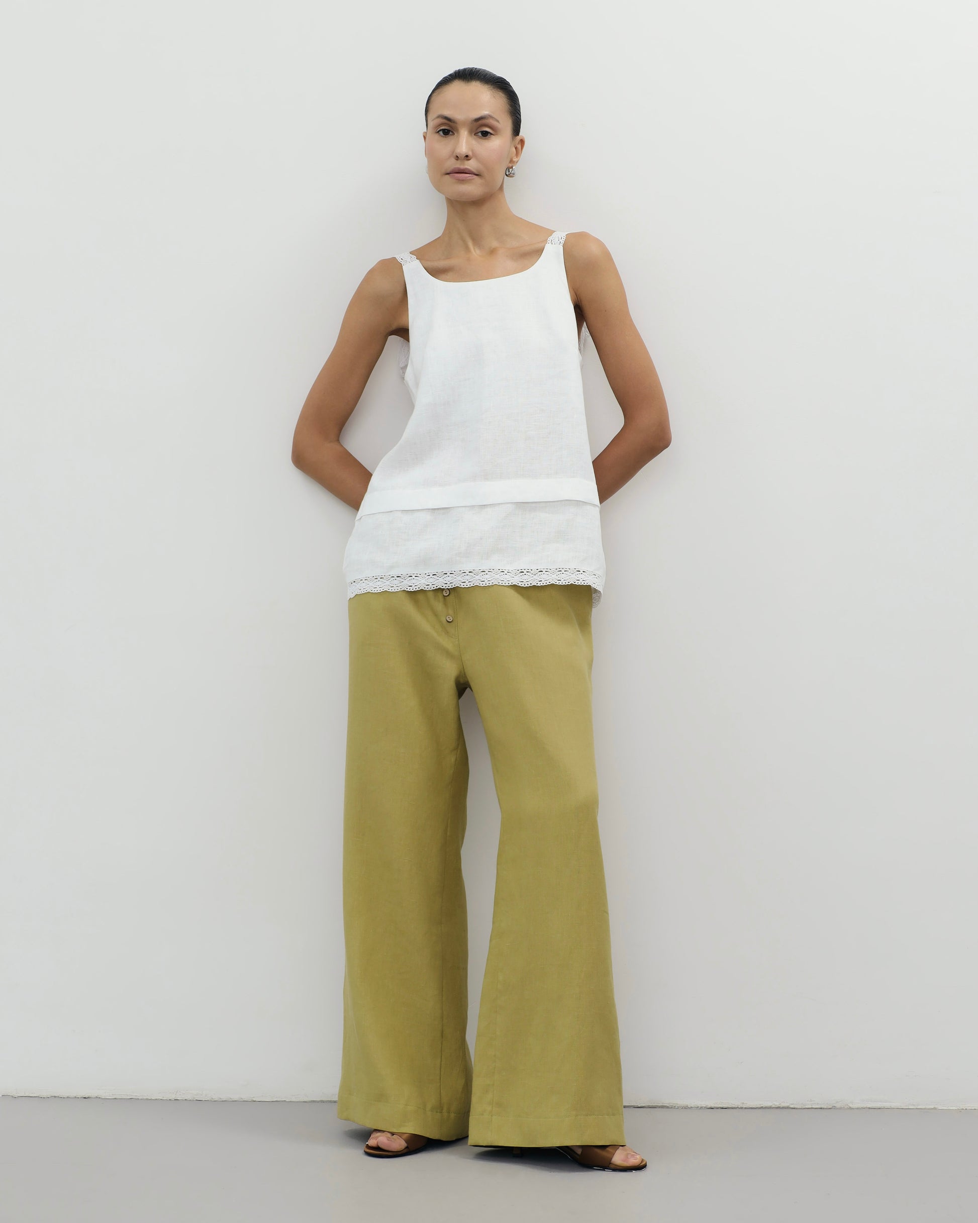 Linen Lace Cami Top