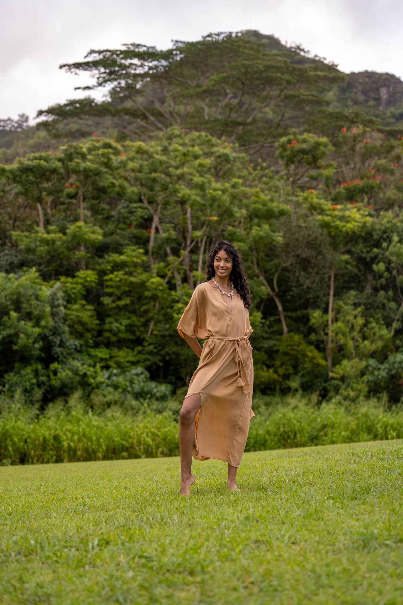 Lotus Silk Caftan